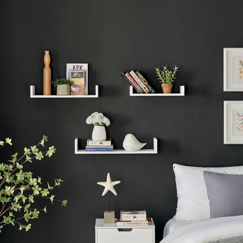 Danya B. Aalto U-Shaped Floating Wall Shelves - Set of 3