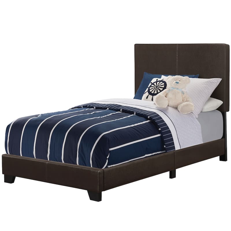 Modern Design Brown Leatherette Upholstered Bed