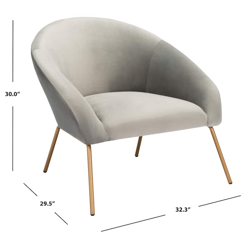 SAFAVIEH Made Glam Velvet Accent Chair - 32.3" W x 29.5" L x 30" H - 32Wx30Dx30H