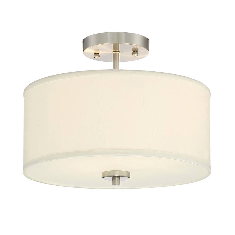 Meridian M60008 2 Light 13" Wide Semi-Flush Drum Ceiling Fixture