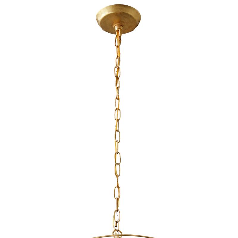 4 Light Caged Chandelier in Gold finish - 26"H x 16.4"W x 16.4"D