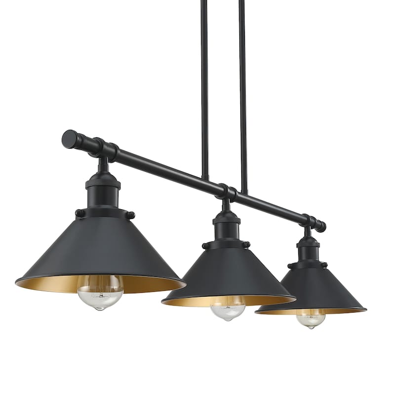 36.25 in. 3-light Island Pendant Chandelier with Matte Black finish