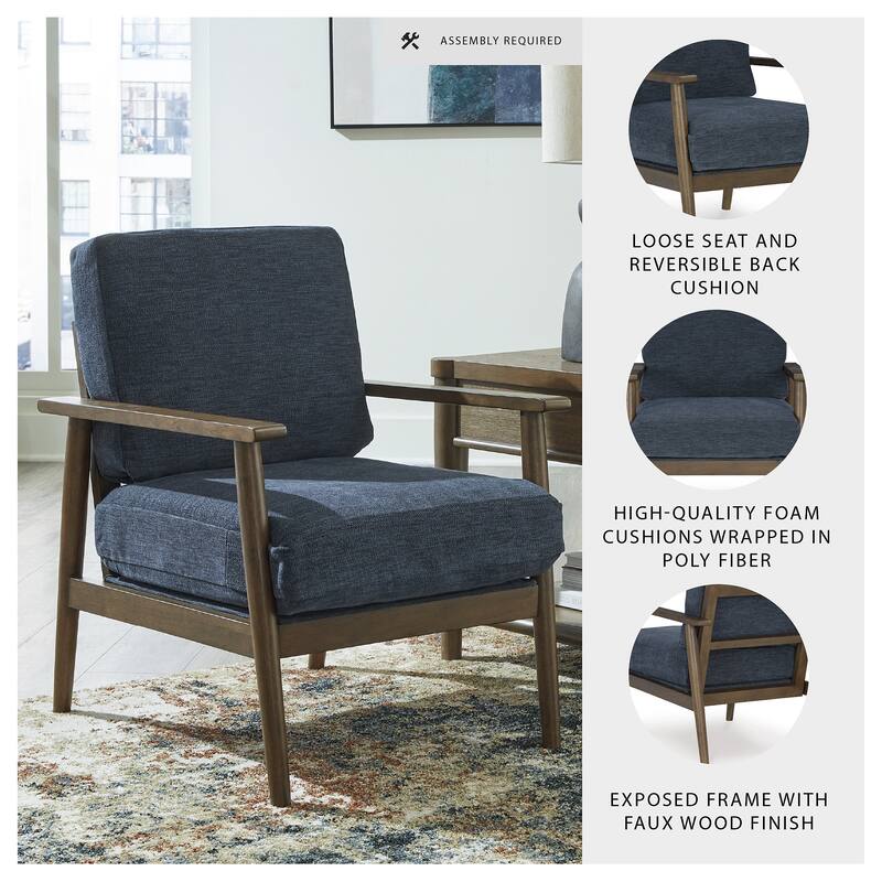 Signature Design by Ashley Bixler Blue/Brown Accent Chair - 25"W x 31"D x 34"H