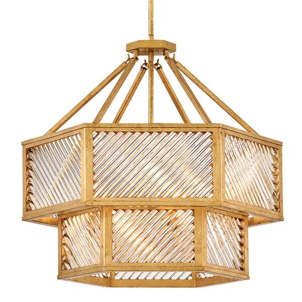 slide 2 of 11, Hinkley Lighting 47464 Sura 5 Light 26" Wide Waterfall Chandelier Distressed Brass