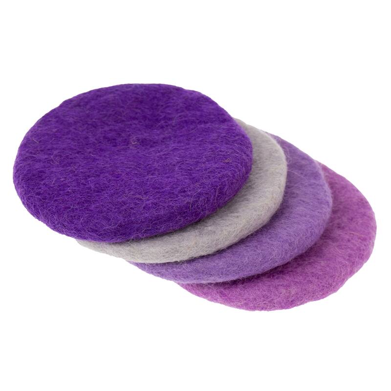 Handmade Felt Macaroon Coasters, Set of 4