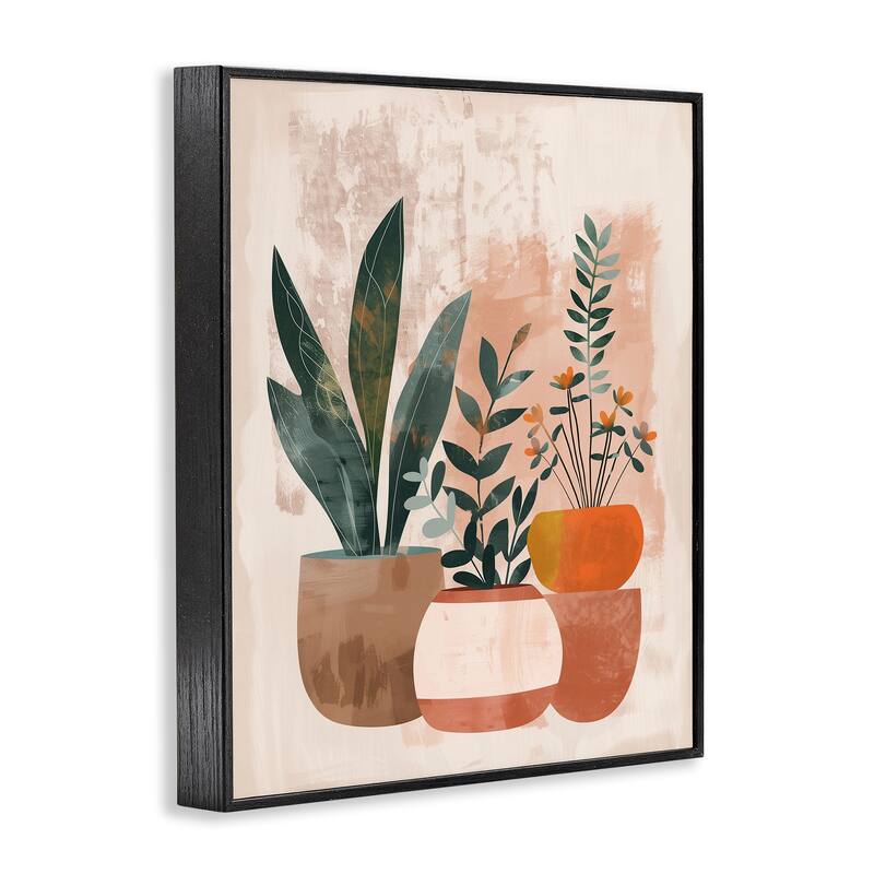 Stupell Earthy Boho Potted Plants Framed Giclee Art Design By LSR Creative Studio
