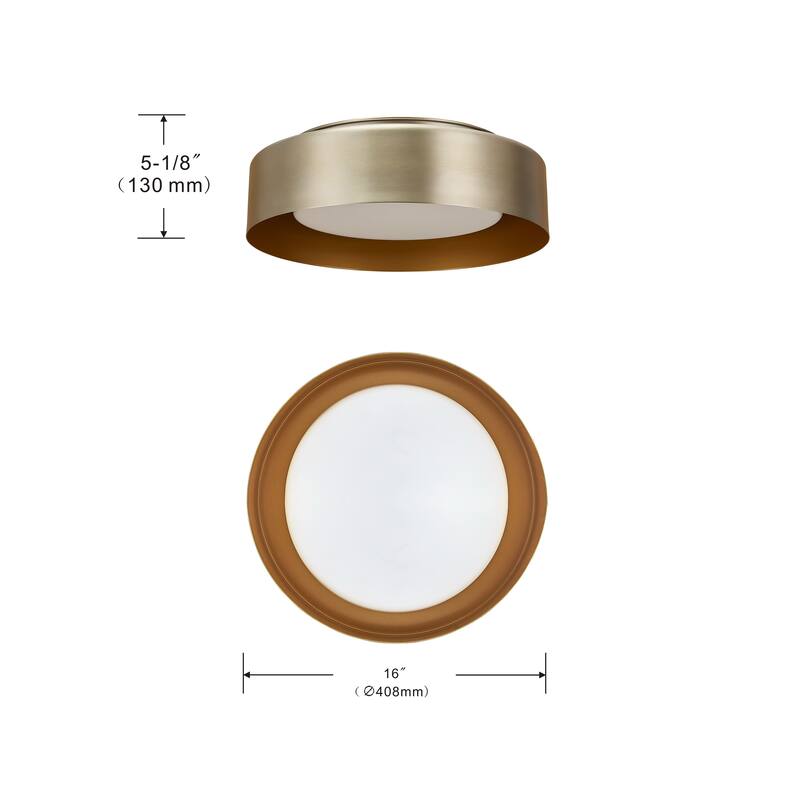 White And Gold Modern Ceiling Light 16 inch - 16"