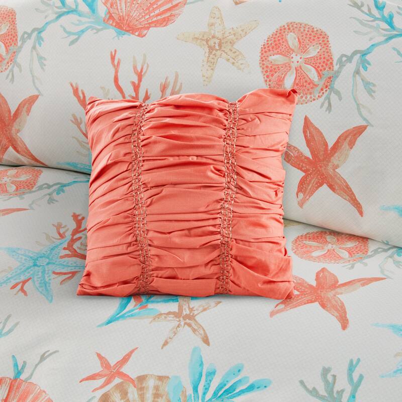 GDF Studio - Pebble Beach Cotton Sateen Duvet Cover Set with Decorative Pillows