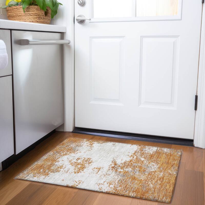 Premium Washable Super Soft Abstract Solid Mayfield Rug - Copper - 1'8" x 2'6"