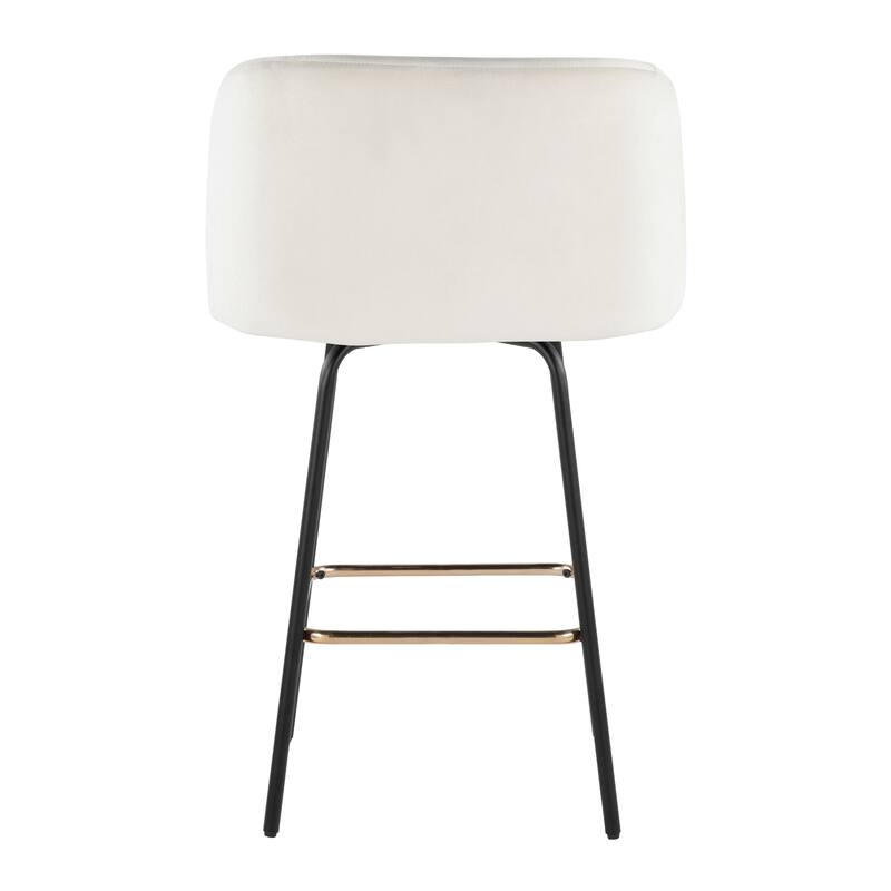 Silver Orchid Harding 26" Fixed-Height Swivel Counter Stool with Metal Legs (Set of 2)