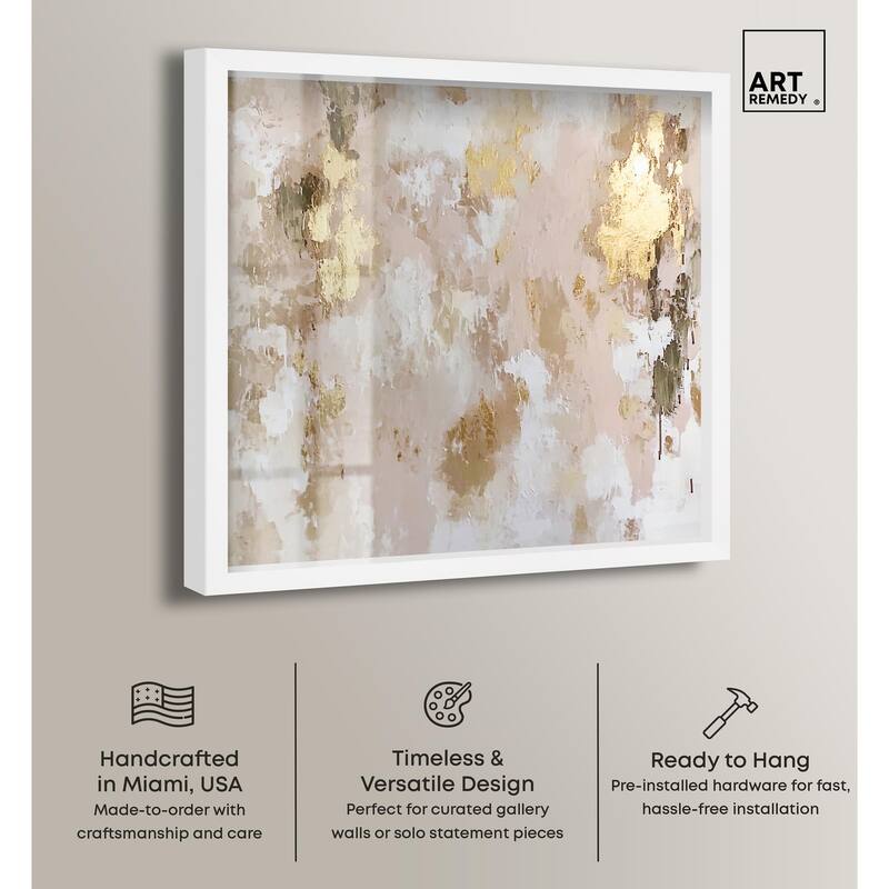 Golden Glimmer Gesture I Shadowbox by Art Remedy