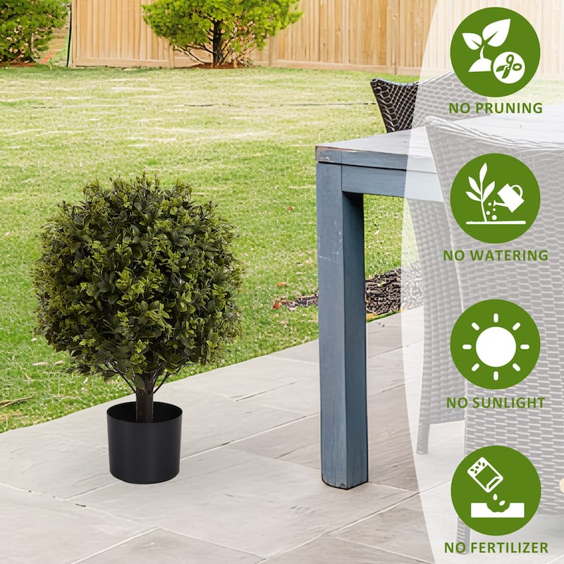 UV protection Ball Topiary Tree for indoor outdoor Hot sales Artificial plants Greenery decoration in pot 55cm 2pcs/set
