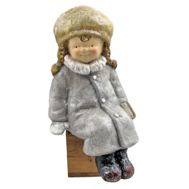 Set of 2 Sitting Tushka with Books - 8.25"x8.25"x17.25"T