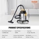 preview thumbnail 17 of 15, VEVOR Steel Wet Dry Shop Vacuum,Powerful Suction,Small Shop Vac Perfect for Carpet Debris,Pet Hair