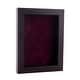 preview thumbnail 1 of 3, Rich Dark Brown Wood Shadow Box Frame with Acrylic Front - Dark Red Suede Backing, 30 Sizes Holds 11x14 Photo