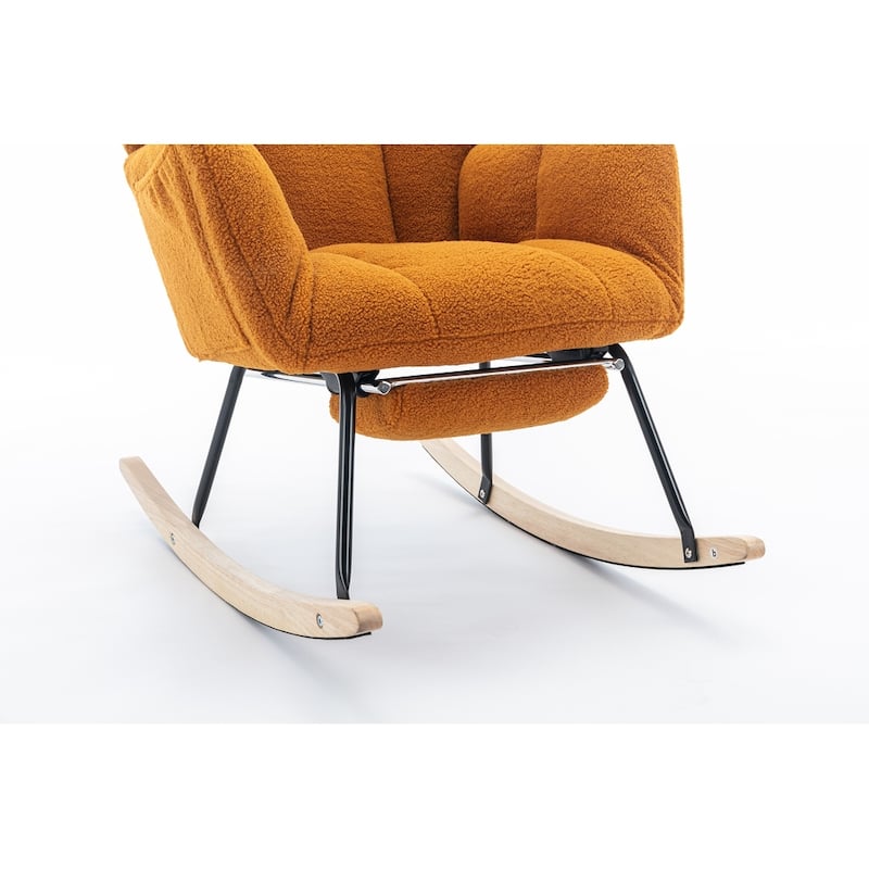 Fabric Rocking Chair With Adjustable Footrest