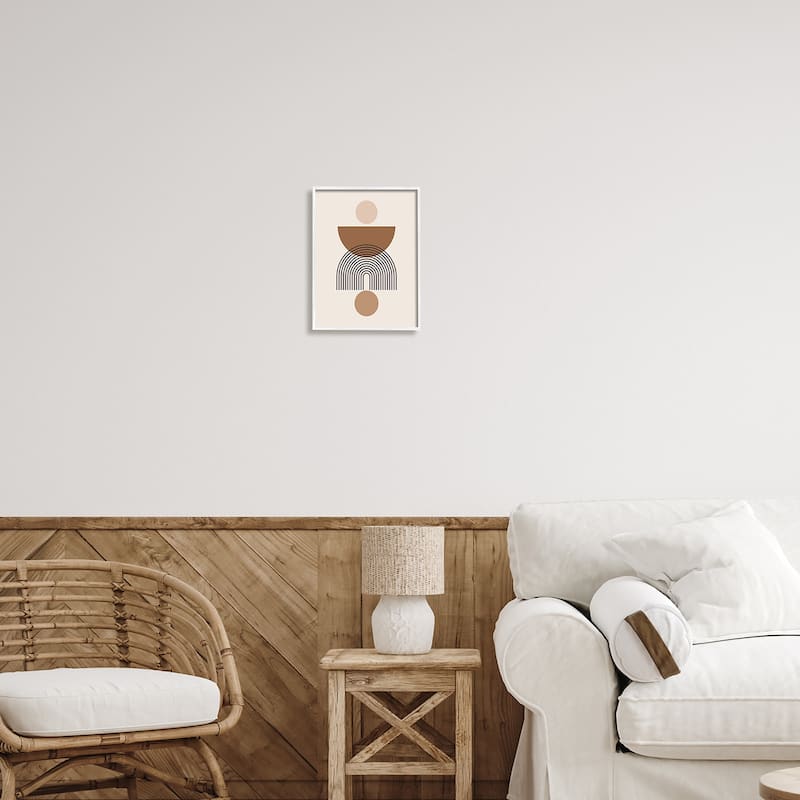 Stupell Brown & Beige Shapes Framed Giclee Art Design by LSR Design Studio
