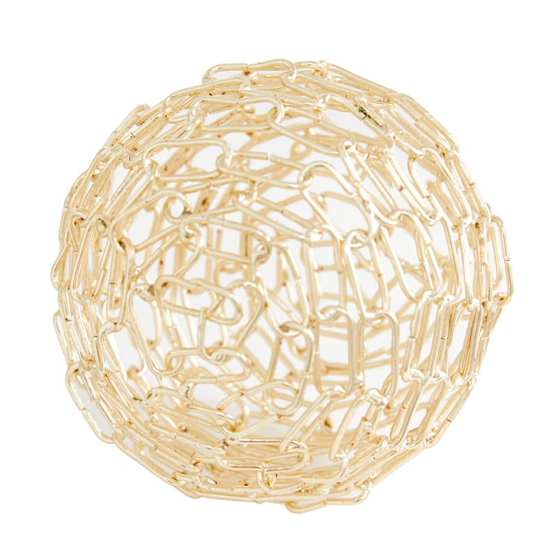 CosmoLiving by Cosmopolitan Gold Metal Geometric Decorative Sculpture (Set of 3) - S/3 8", 6", 5"H