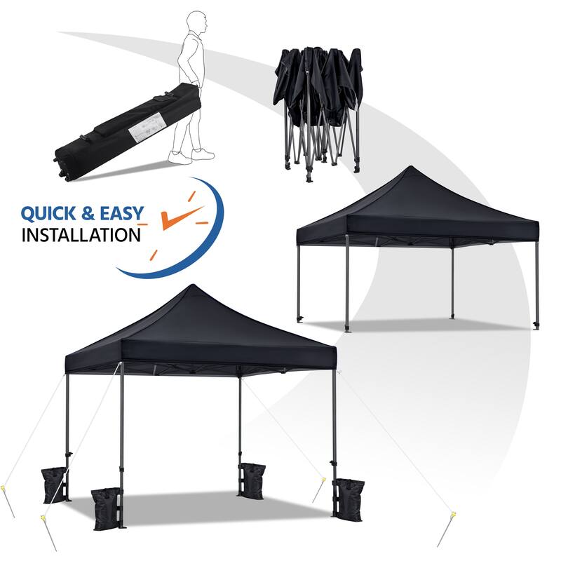 Yaheetech Adjustable Commercial Pop-up Canopy with Wheeled Carry Bag
