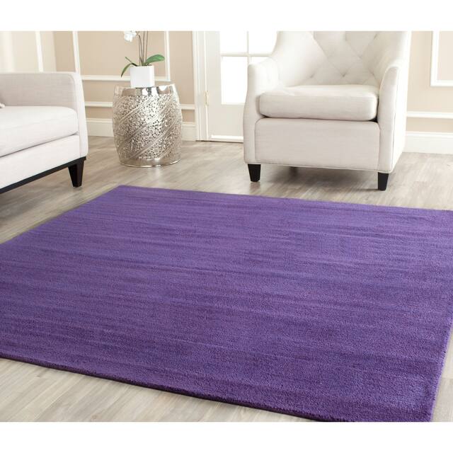 SAFAVIEH Handmade Himalaya Kaley Modern Wool Rug - 6' x 6' Square - Purple