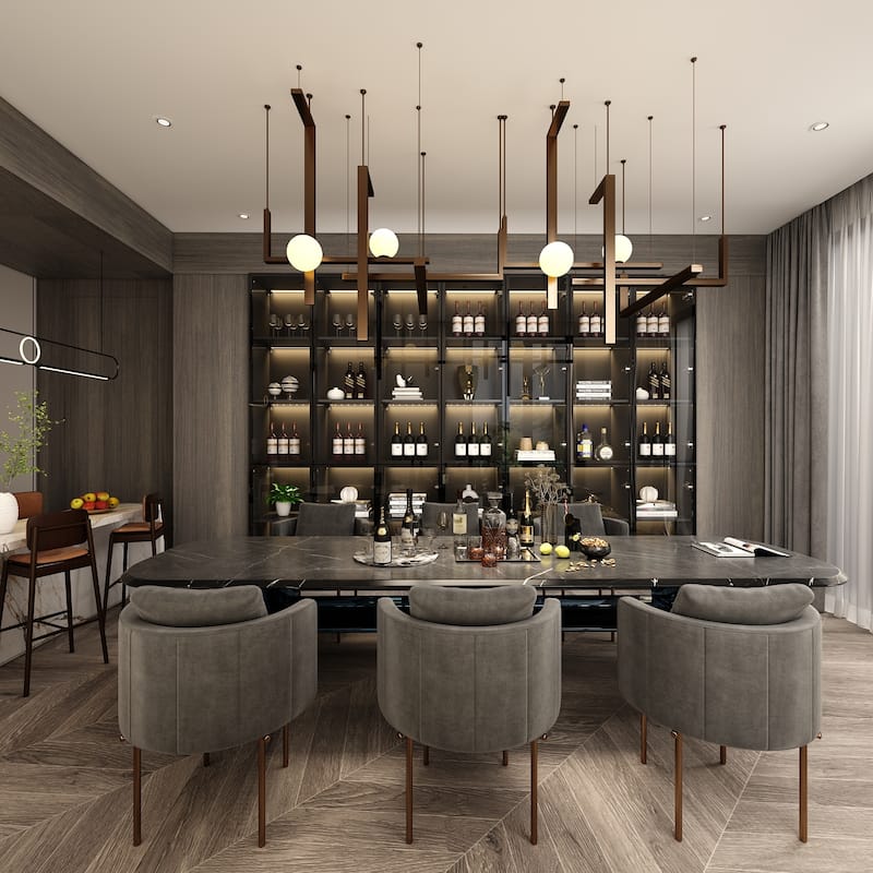 Sleek Modular Curio Wine Cabinet Storage Solution with Glass Doors