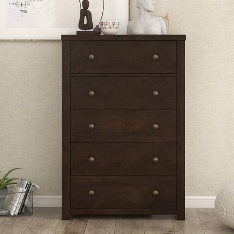Modern Wooden Drawers Dresser in Brown