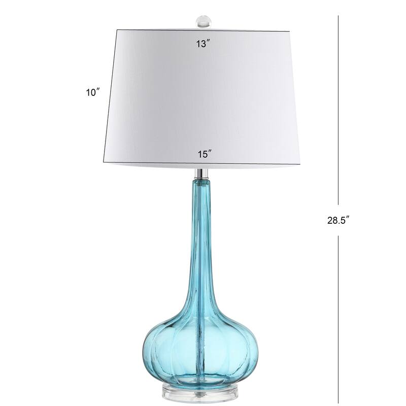 Diamante 28.5" Glass Teardrop LED Table Lamp, Pink (Set of 2) by JONATHAN Y