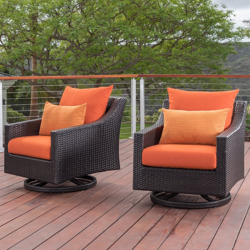 Deco 2 Piece Sunbrella Outdoor Patio Motion Club Chairs - 30"W x 33"D x 32"H