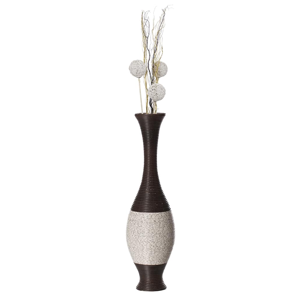 Tall Decorative Floor Vase, PVC Floor Vase, Tall Flower Holder, Brown Floor Vase, Floor Vase 41- Inch -Tall