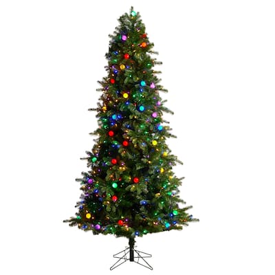 7.5' Montana Mountain Fir Artificial Christmas Tree with 650 Multi Color LED Lights