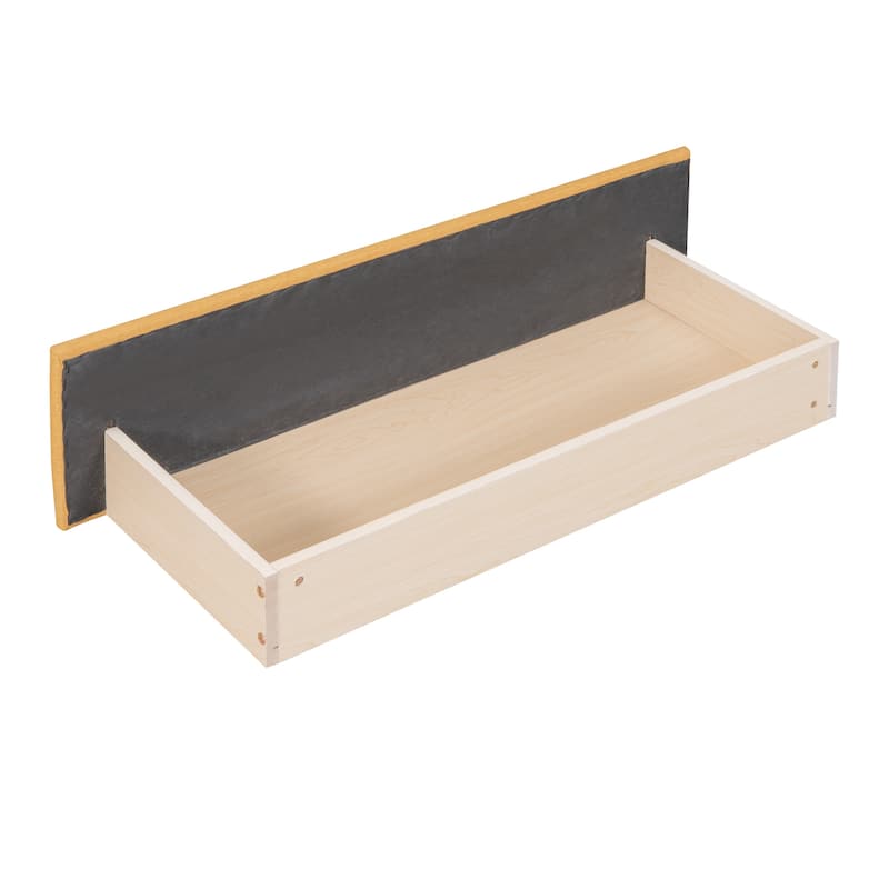 Yellow Linen Twin Daybed Sofa with 2 Drawers