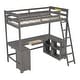 preview thumbnail 15 of 28, Twin Size Wood Loft Bed with Desk, Drawers and Storage Shelves