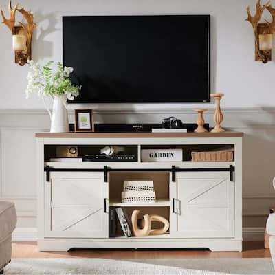 Farmhouse TV Stand for 65+ Inch TV