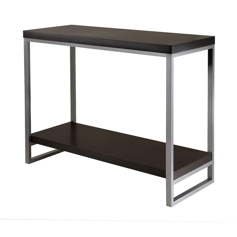 Jared Console Table, Gray and Espresso - 40 x 15.98 x 30.47 inches