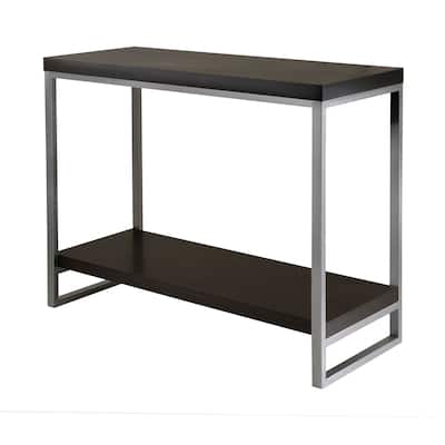 Jared Console Table, Gray and Espresso - 40 x 15.98 x 30.47 inches