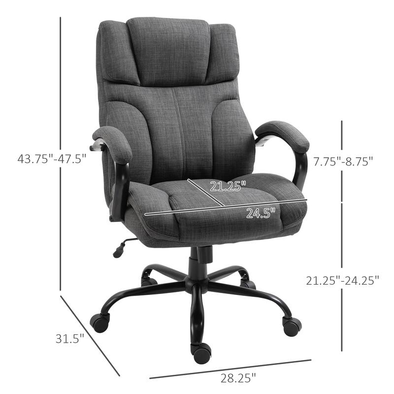 High Back Big and Tall Executive Office Chair, Ergonomic Computer Desk Chair, Adjustable Height Desk Chair with Wheels - N/A