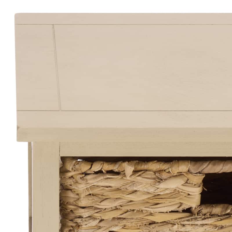 SAFAVIEH Faith Distressed Black 5-Drawer Wicker Basket Storage Tower - 17.3" x 13.4" x 46.1" - 17"W x 13"D x 46"H