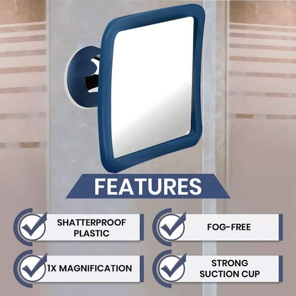 NKJVE Shatterproof Shower Mirror fogless for Shaving Mirror ( Larger,11x8) Small Wall Hanging Camp Vanity Mirror,Unbreakable Makeup Travel Camping Mirrors,Men Fog Free Handheld,Outdoor Showers