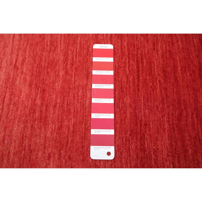 ECARPETGALLERY Hand Loomed Kashkuli Gabbeh Red Wool Rug - 5'7 x 7'10