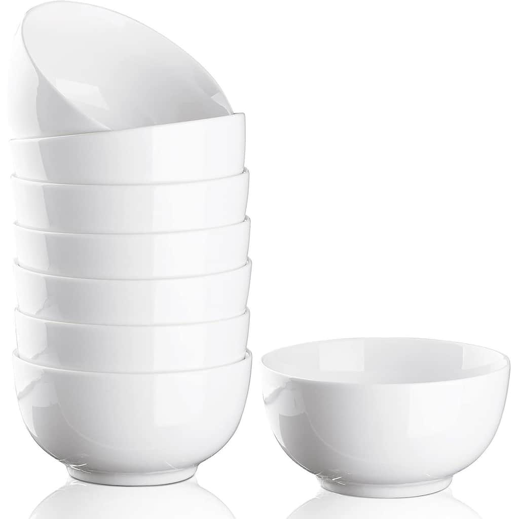 White Bowl Sets for Salad Soup Pasta Popcorn Fruits