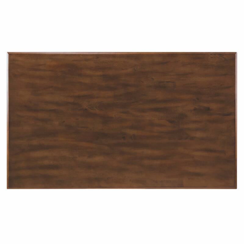 Rectangular Dining Table Set with 4 Chairs - 60 Inch Table, Seats 7, Amish Brown Finish