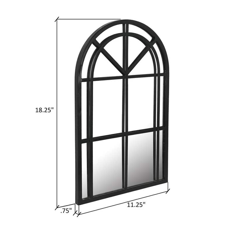 Rosalind Arch Metal Farmhouse Wall Mirror - 18.25"H x 11.25"W x 0.75"D