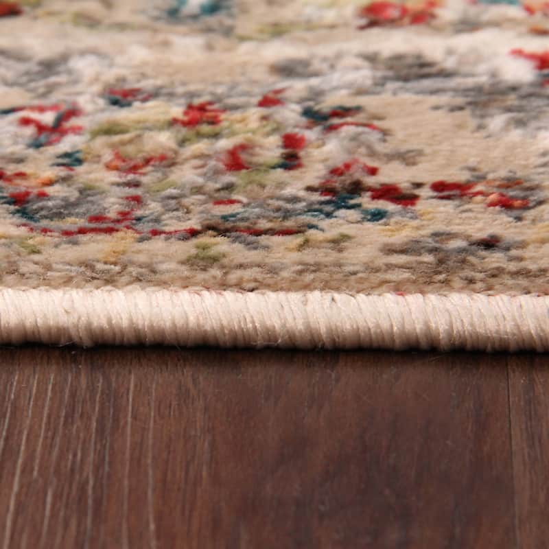 Vintage Distressed Medallion Indoor Area Rug or Runner by Superior