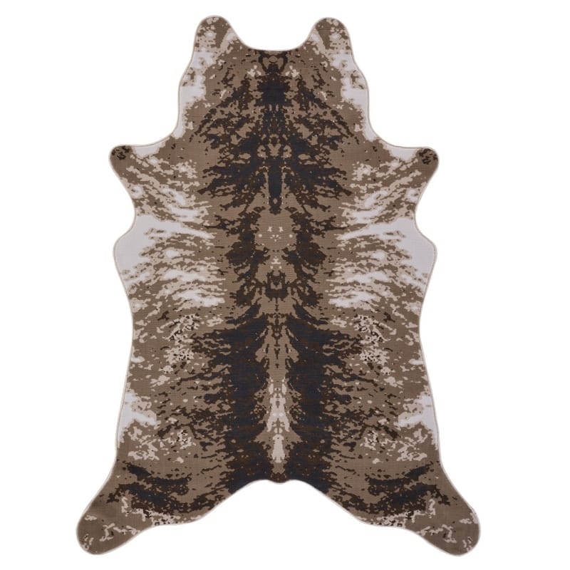 Brown 5 ft. x 7 ft. Luxury Area Rug, 0.43 Pile Height – Sophisticated Warmth for Any Room - 6' x 7' - Straw Stripe