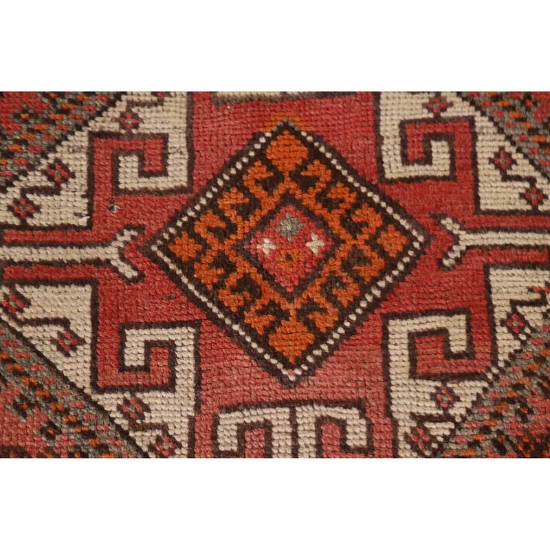 Hand Knotted Oriental 100% Wool Carpet Traditional Tribal Pink Qashqai Area Rug - 7' 10'' X 4' 10''