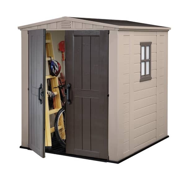 Keter Factor 6x6 ft. Resin Outdoor Storage Shed With Floor for 