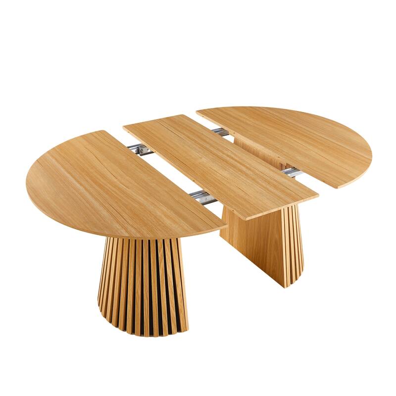 Extendable Home Office Table, Dining Table Kitchen Table, Large Coffee Table with Stripe Legs