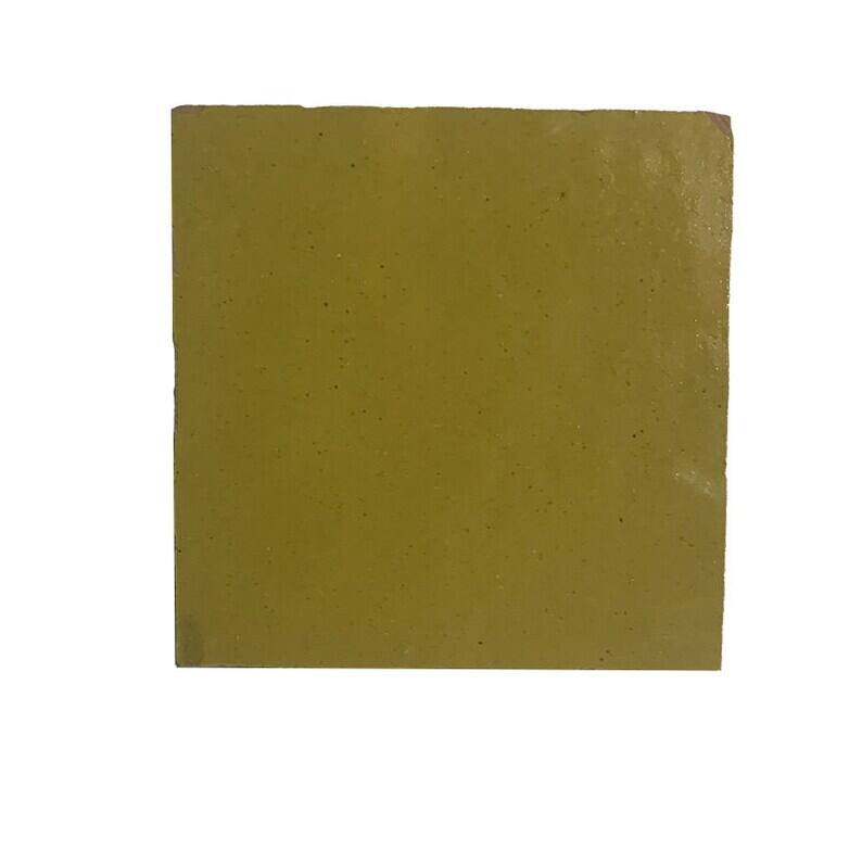 Handmade 4x4-in Moroccan Mosaic Solid Color in Mustard
