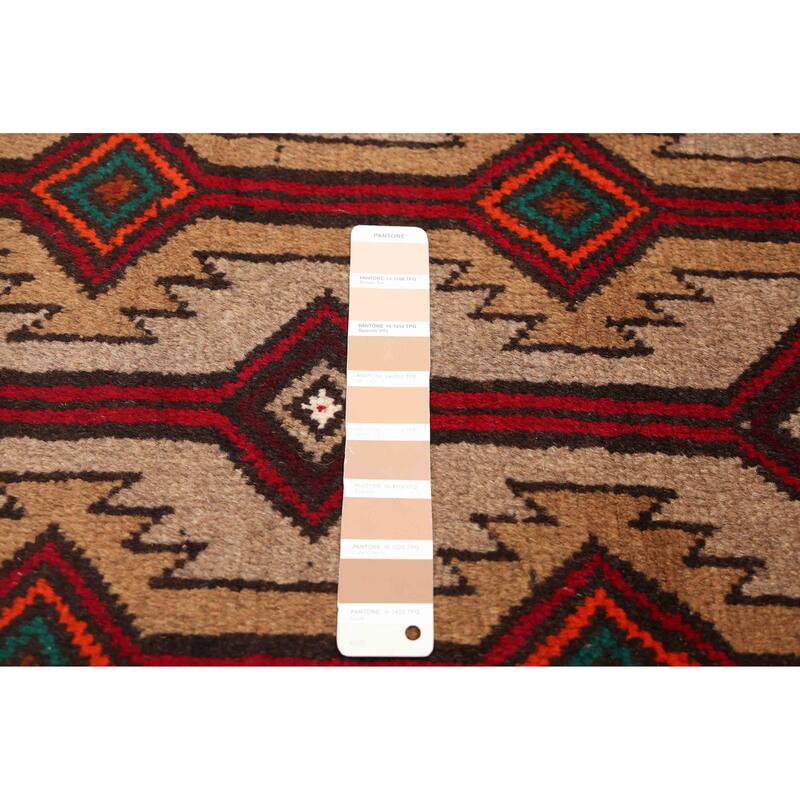 ECARPETGALLERY Hand-knotted Baluch Tan Wool Rug - 3'5 x 5'5