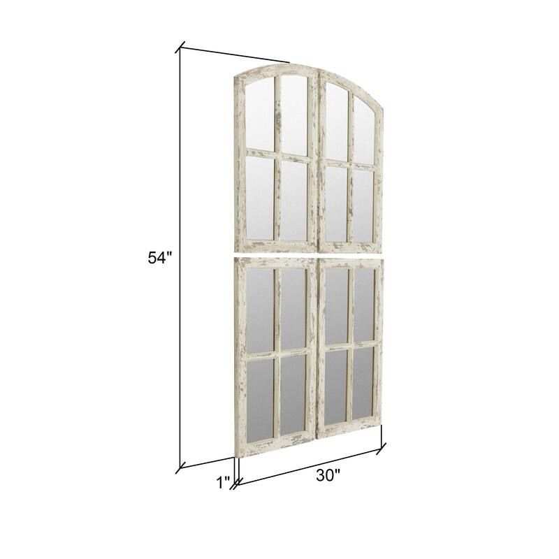 Raelynn Arch Window Pane Mirrors (Set of 4)